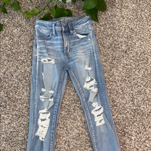 Distressed Blue Jeans - Picture 2 of 8